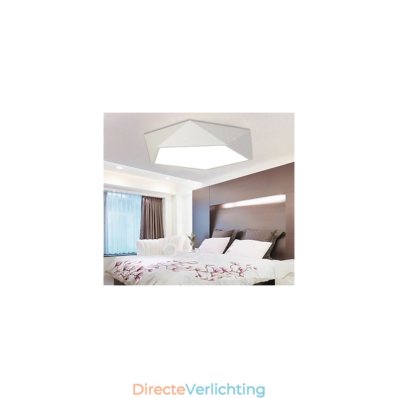 Gemonteerde moderne nachtlamp wit + warm witte kleur plafondverlichting