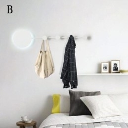 Moderne wandlamp, ronde wandlamp, zwarte haak, wandlamp, nachtkastjeverlichting