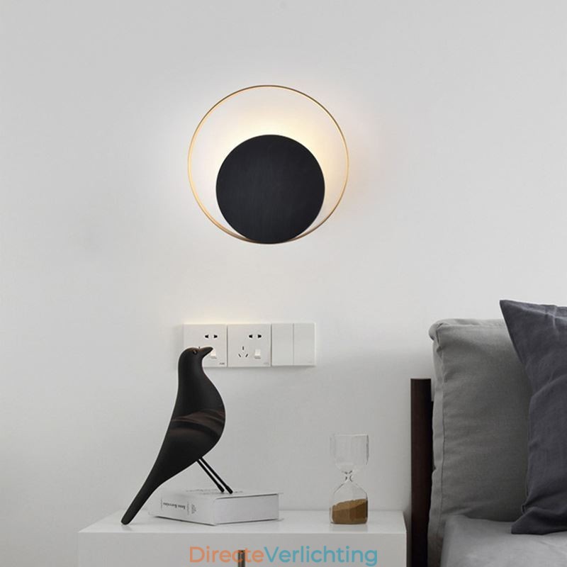 Moderne Stijl Wandlamp Zwarte Ronde Wandlamp Creatieve Lamp Nachtkastje Verlichting