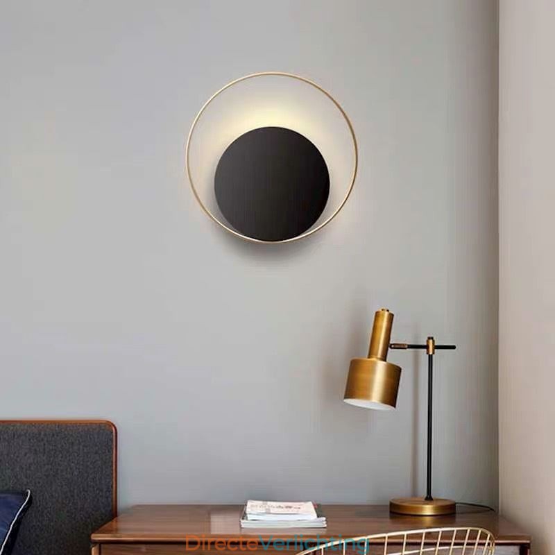 Moderne Stijl Wandlamp Zwarte Ronde Wandlamp Creatieve Lamp Nachtkastje Verlichting