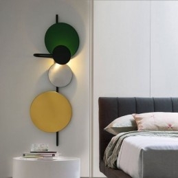 Moderne wandlamp, ronde wandlamp, kleurrijke verlichting voor thuis, verlichting naast het bed