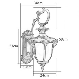 Europese Retro Buitenlamp Waterdicht Gebeeldhouwde Wandlamp Binnenplaats Gang
