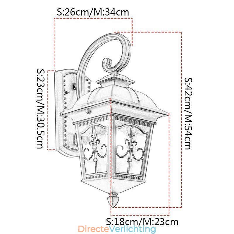 Europese Retro Buiten Wandlamp Waterdichte Pijlbloem Wandlamp