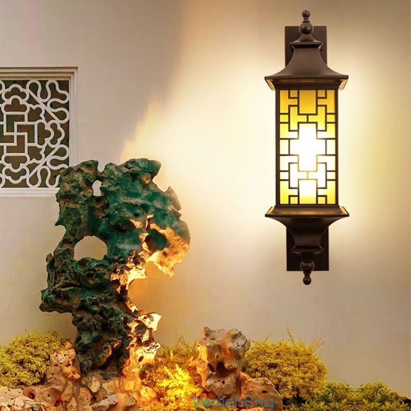 Chinese Buiten Wandlamp Waterdichte Raamrooster Wandlamp