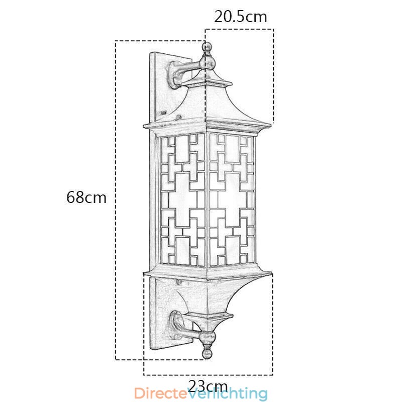 Chinese Buiten Wandlamp Waterdichte Raamrooster Wandlamp