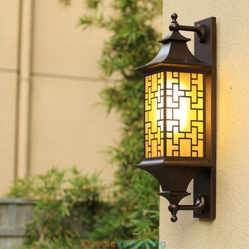 Chinese Buiten Wandlamp Waterdichte Raamrooster Wandlamp