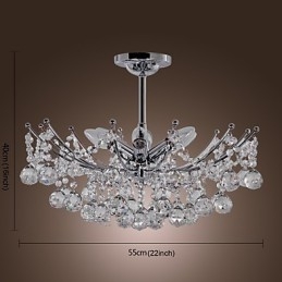 Luxe kristallen kroonluchter met 6 lampen hangkroonluchter