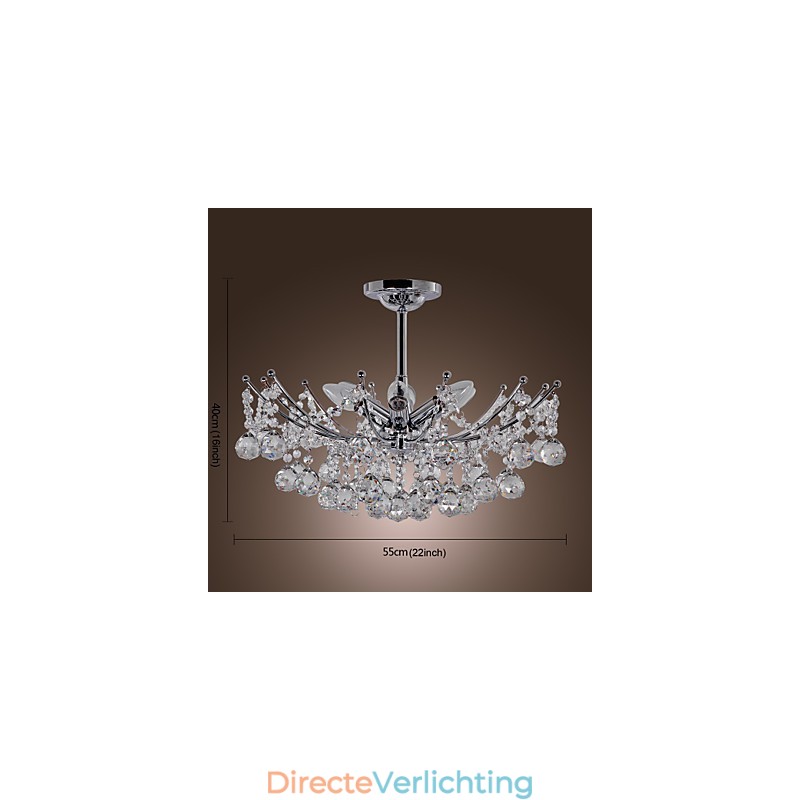 Luxe kristallen kroonluchter met 6 lampen hangkroonluchter