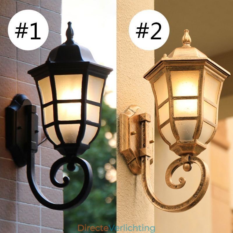 Europese wandlamp Retro buitenlamp Enkele kop waterdichte matglazen wandlamp