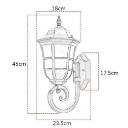 Europese wandlamp Retro buitenlamp Enkele kop waterdichte matglazen wandlamp