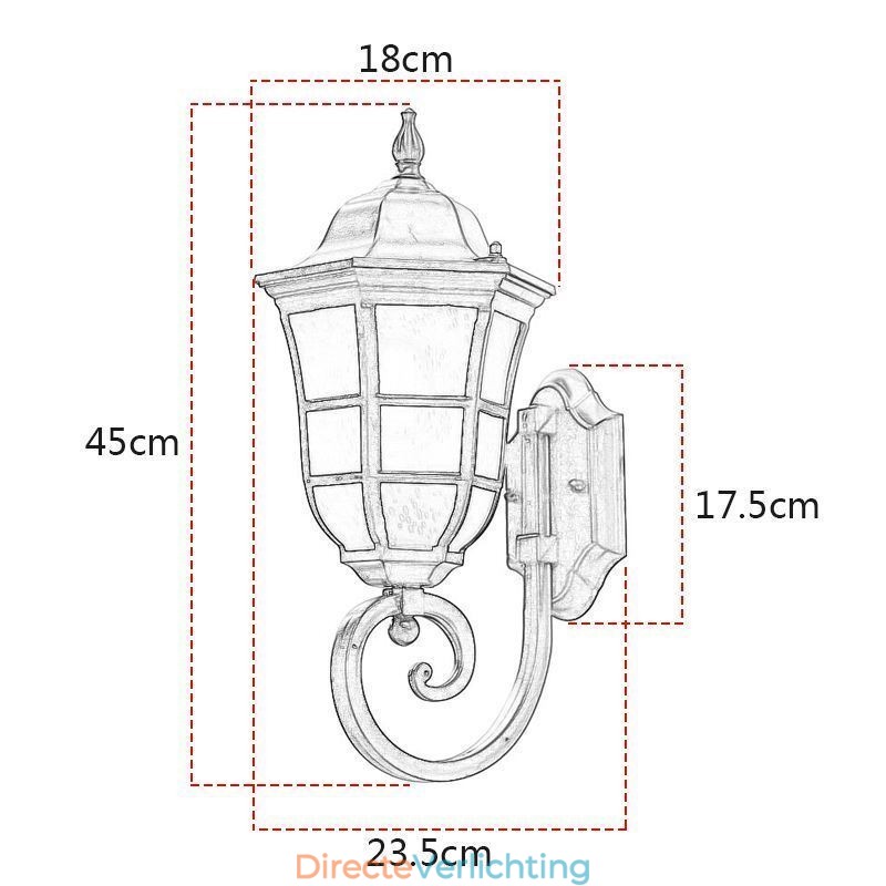 Europese wandlamp Retro buitenlamp Enkele kop waterdichte matglazen wandlamp