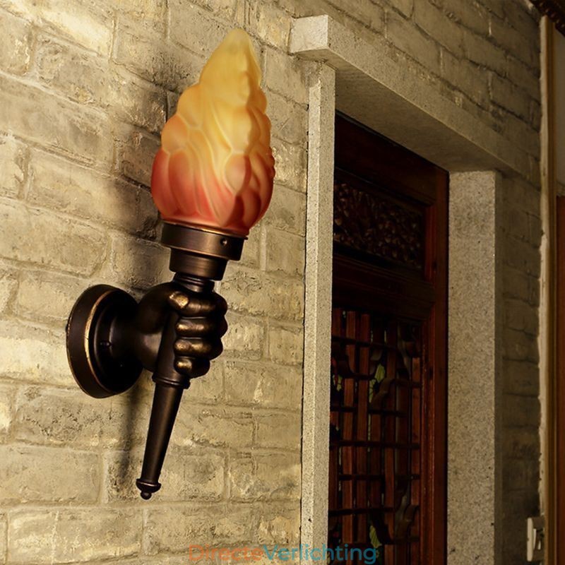 Europese Retro Buiten Wandlamp Waterdichte Fakkel Vorm Wandlamp