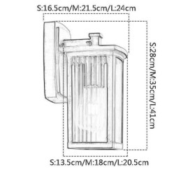 Moderne eenvoudige buitenlamp waterdichte vierkante kolom wandlamp binnenplaats gang