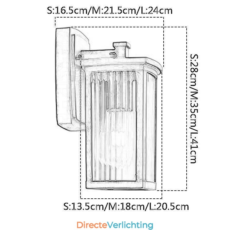 Moderne eenvoudige buitenlamp waterdichte vierkante kolom wandlamp binnenplaats gang