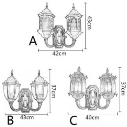 Europese Buiten Wandlamp Waterdichte Dubbele Kasteel Wandlamp