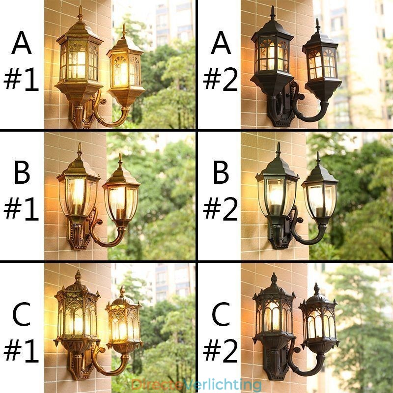 Europese Buiten Wandlamp Waterdichte Dubbele Kasteel Wandlamp