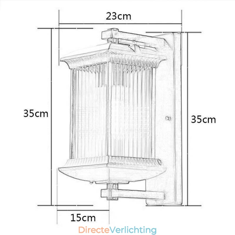 Chinese Buitenlamp Waterdichte Glazen Wandlamp Binnenplaats Gang Tuin Balkon
