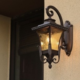 Chinese Buitenlamp Enkele Kop Waterdichte Glazen Wandlamp Binnenplaats Gang