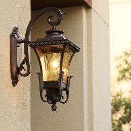 Chinese Buitenlamp Enkele Kop Waterdichte Glazen Wandlamp Binnenplaats Gang