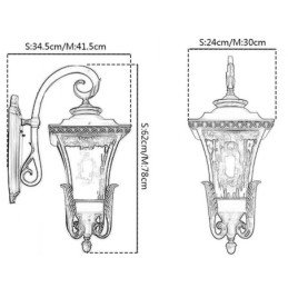 Chinese Buitenlamp Enkele Kop Waterdichte Glazen Wandlamp Binnenplaats Gang