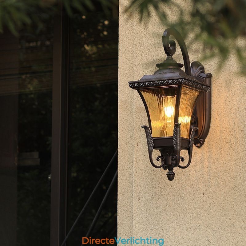Chinese Buitenlamp Enkele Kop Waterdichte Glazen Wandlamp Binnenplaats Gang