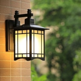 Chinese Stijl Buitenlamp Waterdicht Paviljoen Vorm Wandlamp Tuin Balkon