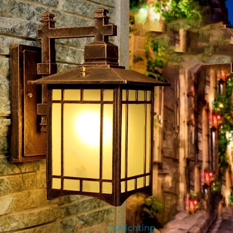 Chinese Stijl Buitenlamp Waterdicht Paviljoen Vorm Wandlamp Tuin Balkon