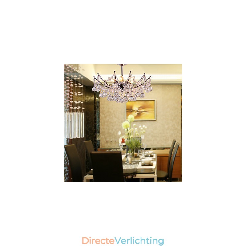 Luxe kristallen kroonluchter met 6 lampen hangkroonluchter