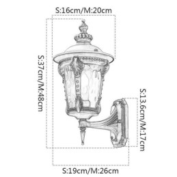 Europese Retro Buiten Wandlamp Waterdichte Gebeeldhouwde Wandlamp Tuin Balkon Binnenplaats