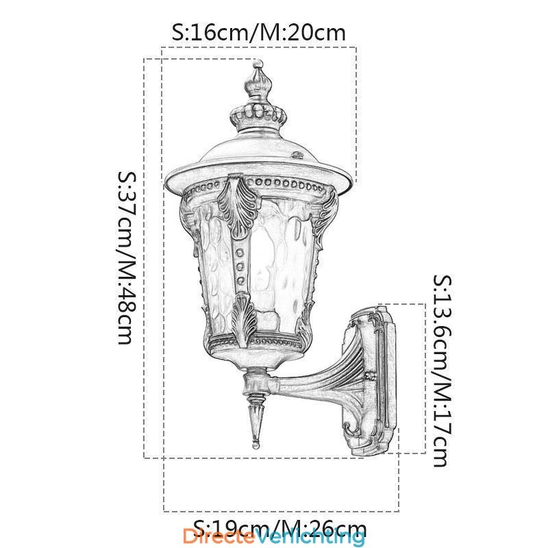 Europese Retro Buiten Wandlamp Waterdichte Gebeeldhouwde Wandlamp Tuin Balkon Binnenplaats