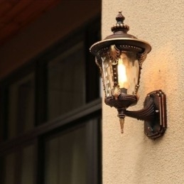 Europese Retro Buiten Wandlamp Waterdichte Gebeeldhouwde Wandlamp Tuin Balkon Binnenplaats