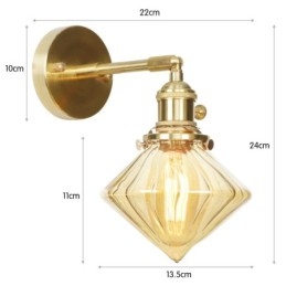 Moderne wandlamp met glazen kap