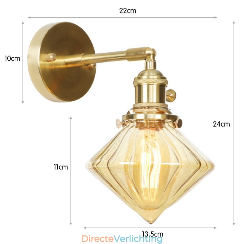 Moderne wandlamp met glazen kap