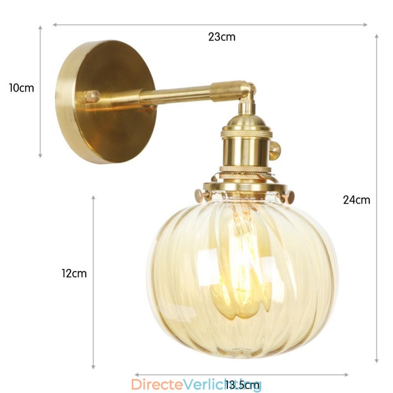Moderne Bean Wandlamp met Bolvormige Glazen Kap