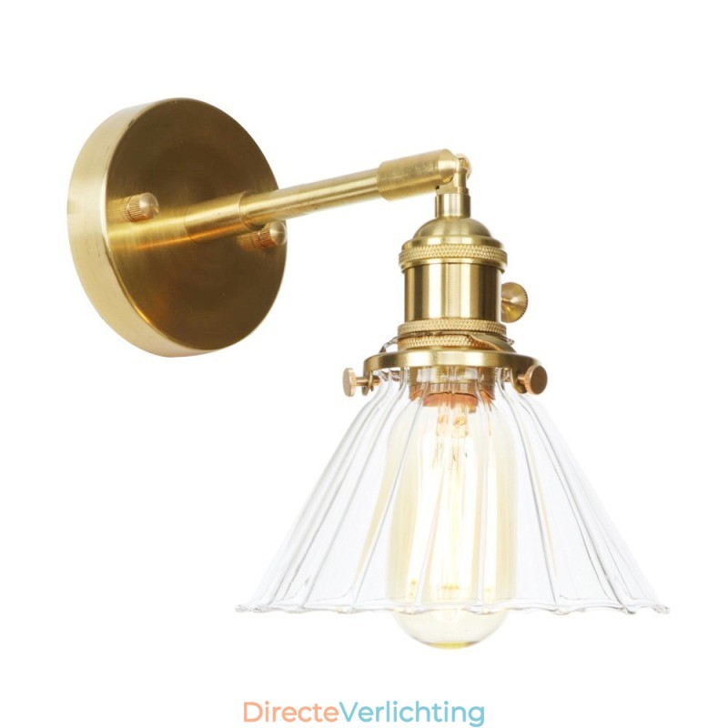 Moderne wandlamp met glazen kap
