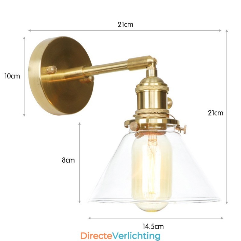 Moderne wandlamp met glazen kap