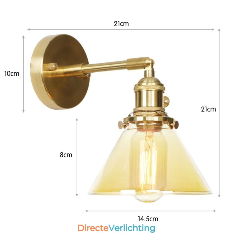 Moderne wandlamp met glazen kap