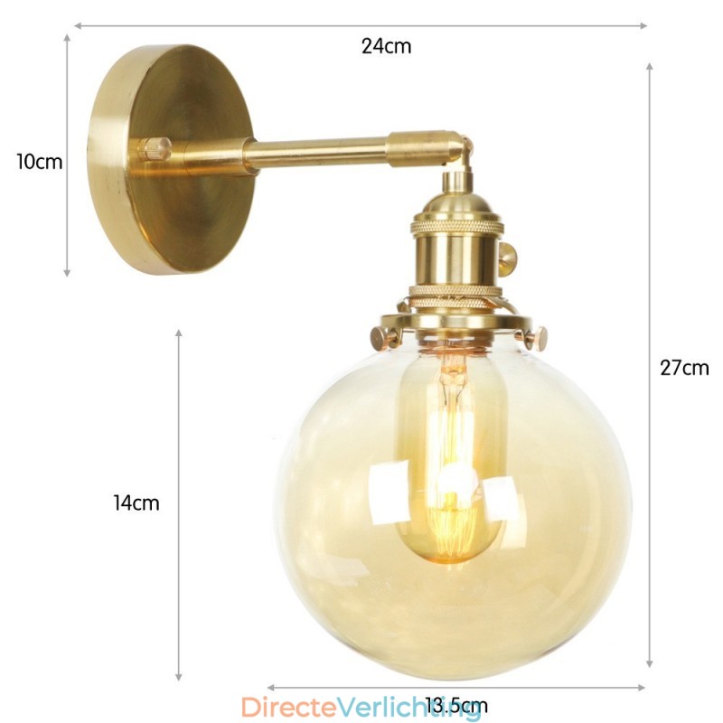 Moderne Bean Wandlamp met Bolvormige Glazen Kap