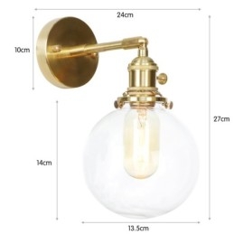 Moderne Bean Wandlamp met Bolvormige Glazen Kap