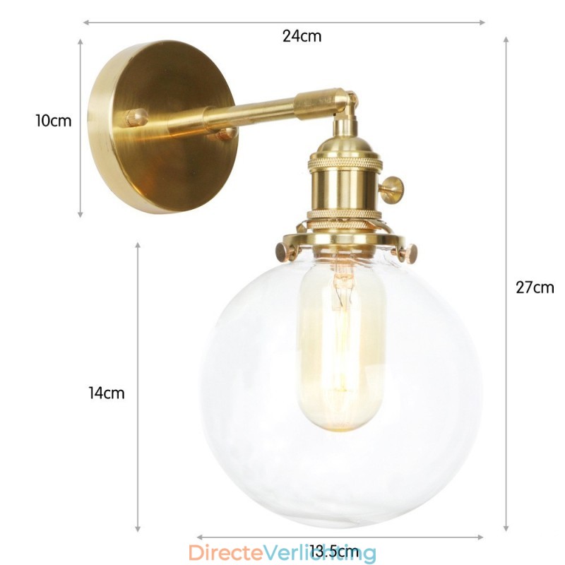 Moderne Bean Wandlamp met Bolvormige Glazen Kap