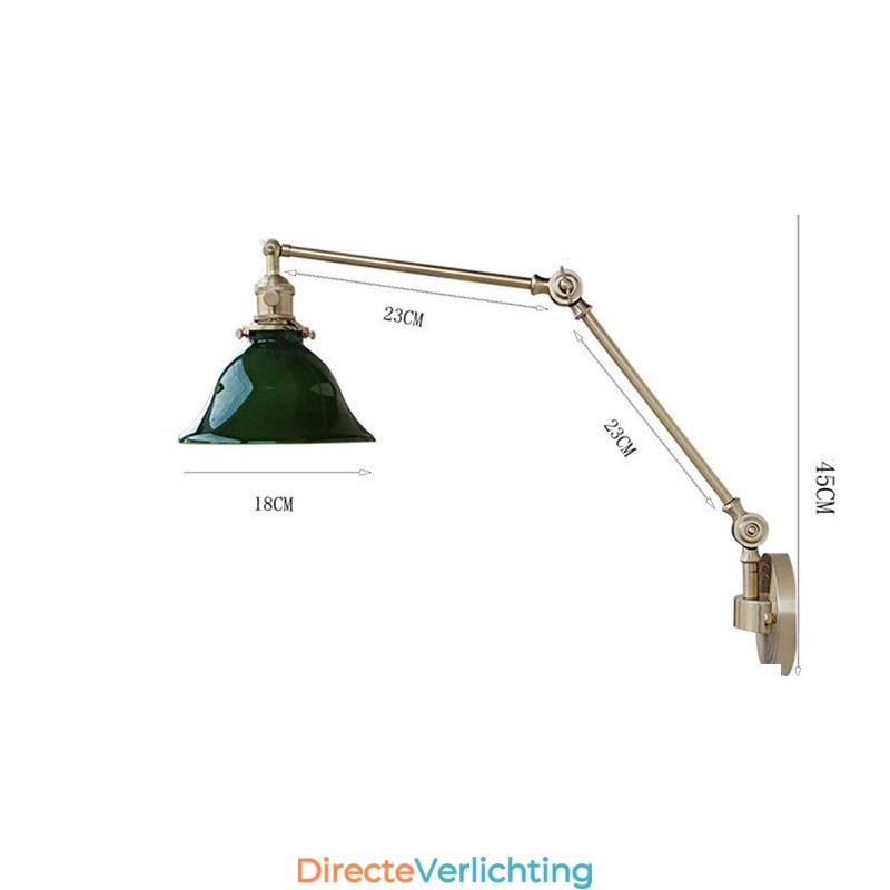 Moderne wandlamp met glazen kap