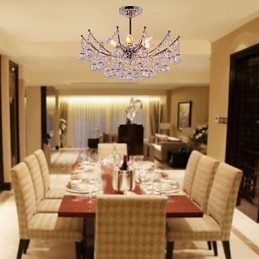 Luxe kristallen kroonluchter met 6 lampen hangkroonluchter