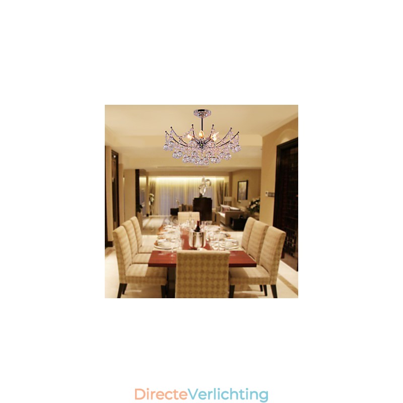 Luxe kristallen kroonluchter met 6 lampen hangkroonluchter