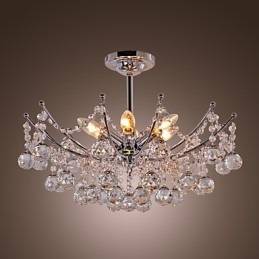 Luxe kristallen kroonluchter met 6 lampen hangkroonluchter