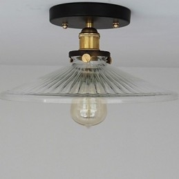 Amerikaanse plattelands industriële retro tafel plafondlamp 110V spiraal transparant glas huisdecoratie verlichting