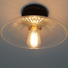Amerikaanse plattelands industriële retro tafel plafondlamp 110V spiraal transparant glas huisdecoratie verlichting