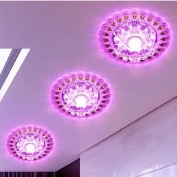 Kristallen plafondlamp Spotlight SMD 3W Creatieve lamp Buislamp Kleurrijke kleur Koepellamp