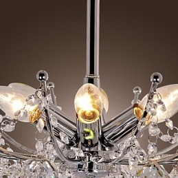 Luxe kristallen kroonluchter met 6 lampen hangkroonluchter