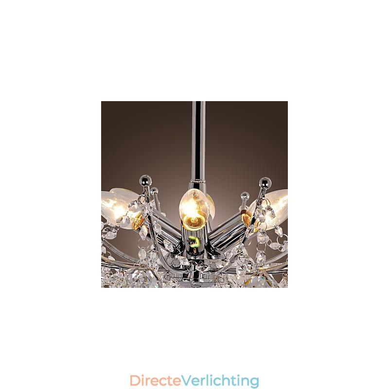 Luxe kristallen kroonluchter met 6 lampen hangkroonluchter