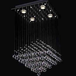 Helder kristal 4 lampen inbouw in eenvoudig ontwerp